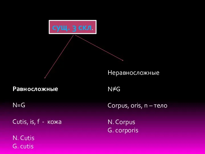 сущ. 3 скл. Равносложные N=G Cutis, is, f - кожа