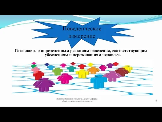 Готовность к определенным реакциям поведения, соответствующим убеждениям и переживаниям человека.