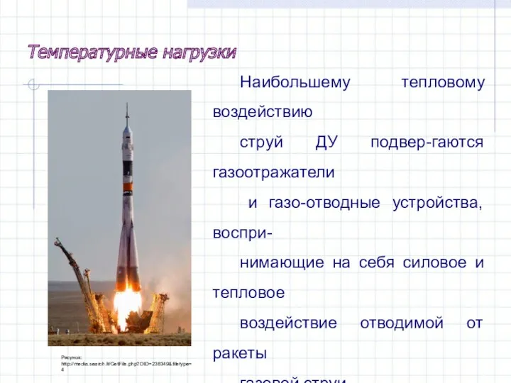 Наибольшему тепловому воздействию струй ДУ подвер-гаются газоотражатели и газо-отводные устройства,