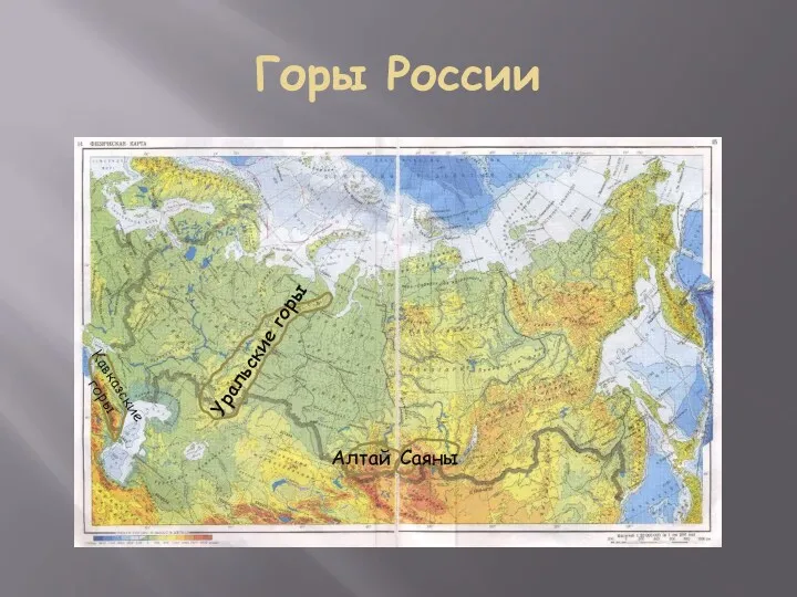 Горы России Уральские горы Кавказские горы Алтай Саяны