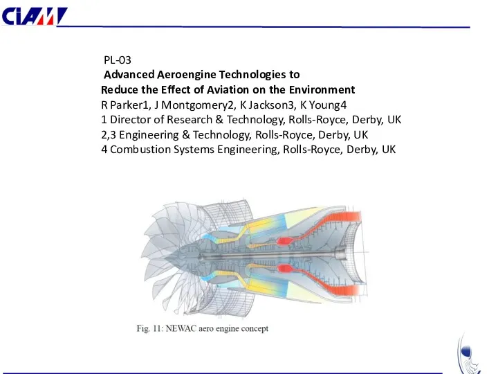 PL-03 Advanced Aeroengine Technologies to Reduce the Effect of Aviation