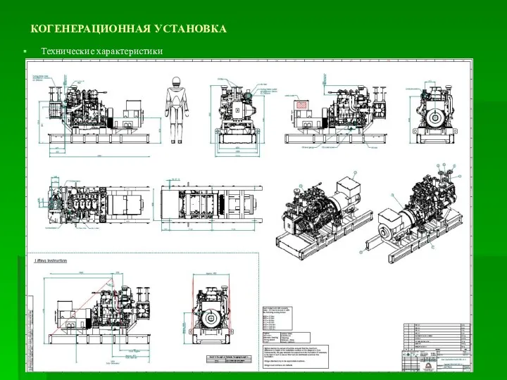 КОГЕНЕРАЦИОННАЯ УСТАНОВКА Технические характеристики