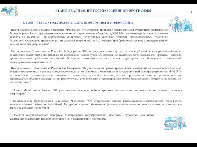 12 ЭТАПЫ РЕАЛИЗАЦИИ ГОСУДАРСТВЕННОЙ ПРОГРАММЫ ∙ Постановление Правительства Российской Федерации