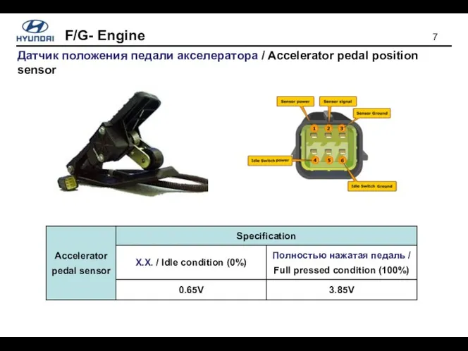 Датчик положения педали акселератора / Accelerator pedal position sensor