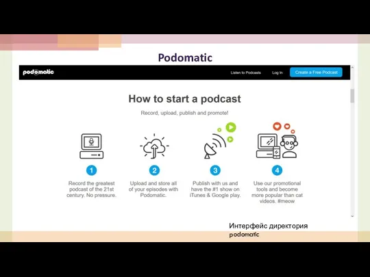 Podomatic Интерфейс директория podomatic