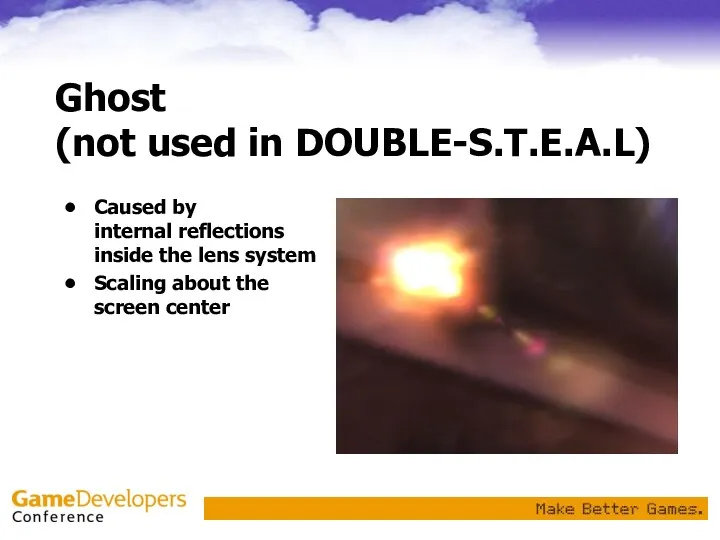 Ghost (not used in DOUBLE-S.T.E.A.L) Caused by internal reflections inside