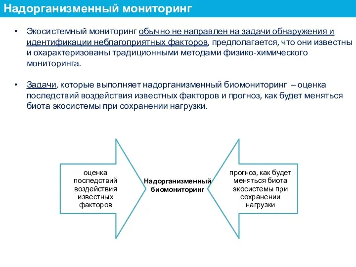 Экосистемный мониторинг обычно не направлен на задачи обнаружения и идентификации