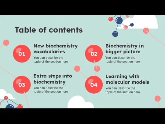 New biochemistry vocabularies Biochemistry in bigger picture Extra steps into