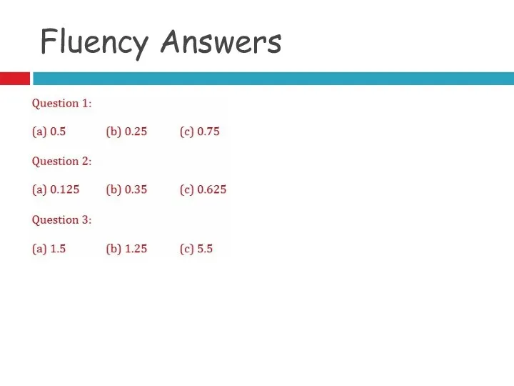 Fluency Answers