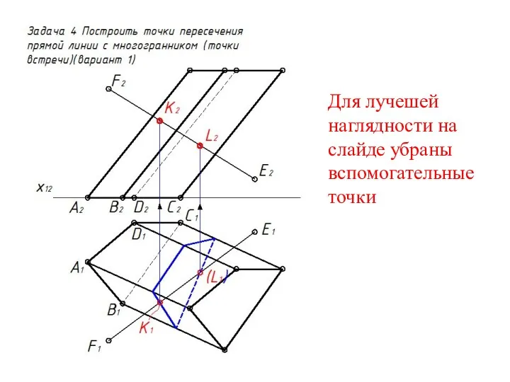 Для лучешей наглядности на слайде убраны вспомогательные точки