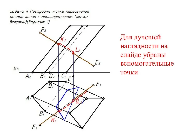 Для лучешей наглядности на слайде убраны вспомогательные точки