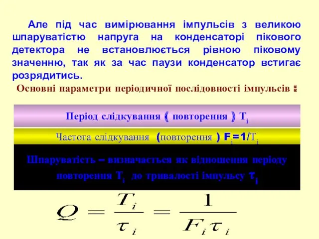 Але під час вимірювання імпульсів з великою шпаруватістю напруга на