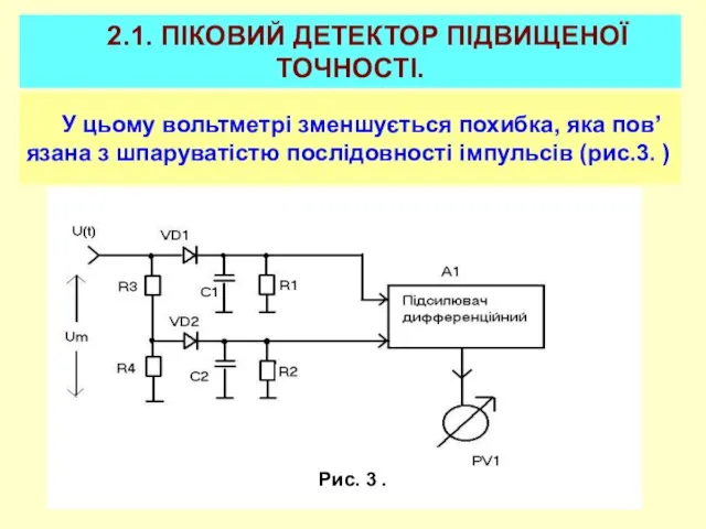 2.1. ПІКОВИЙ ДЕТЕКТОР ПІДВИЩЕНОЇ ТОЧНОСТІ. У цьому вольтметрі зменшується похибка,