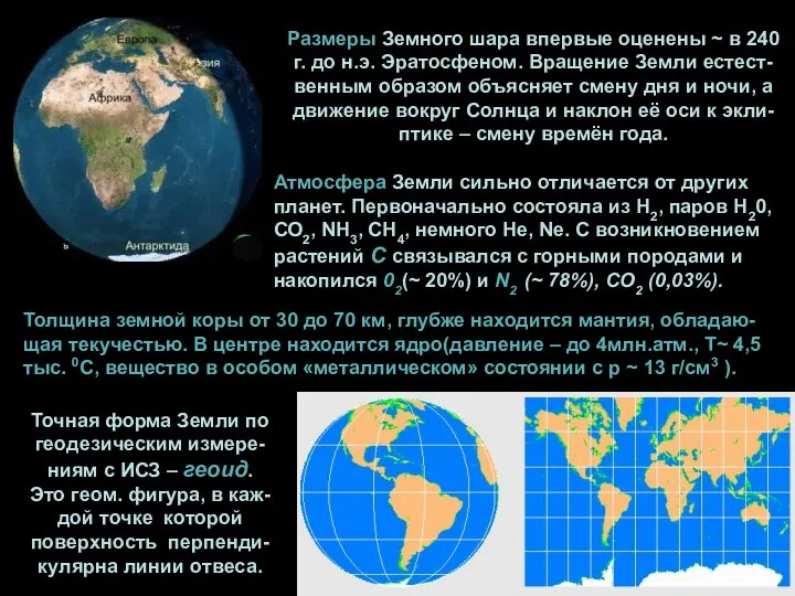 Размеры Земного шара впервые оценены ~ в 240 г. до