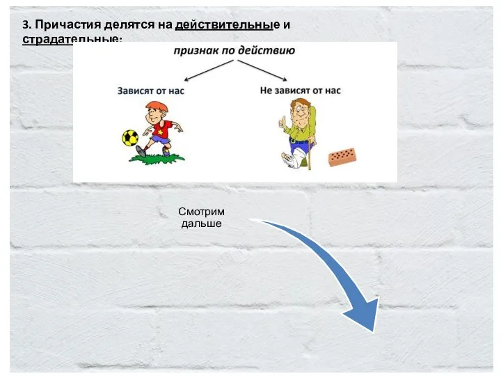 3. Причастия делятся на действительные и страдательные: