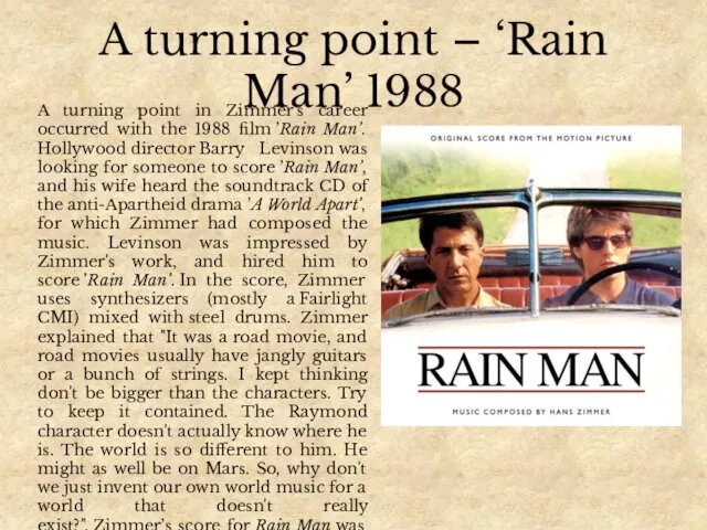 A turning point – ‘Rain Man’ 1988 A turning point