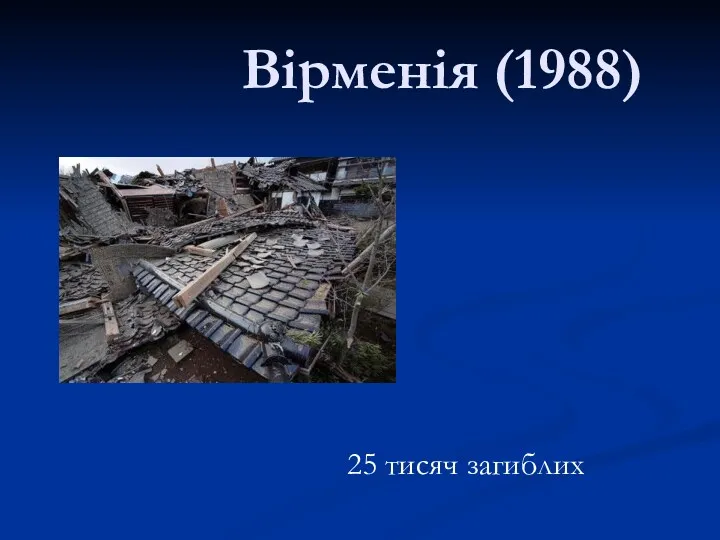 Вірменія (1988) 25 тисяч загиблих