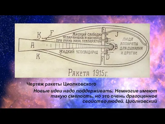 Чертеж ракеты Циолковского Новые идеи надо поддерживать. Немногие имеют такую
