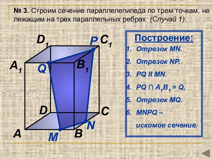 М Q N A B C A1 C1 D1 №