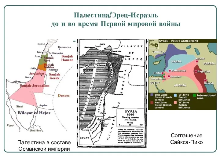 Соглашение Сайкса-Пико Палестина в составе Османской империи Палестина/Эрец-Исраэль до и во время Первой мировой войны