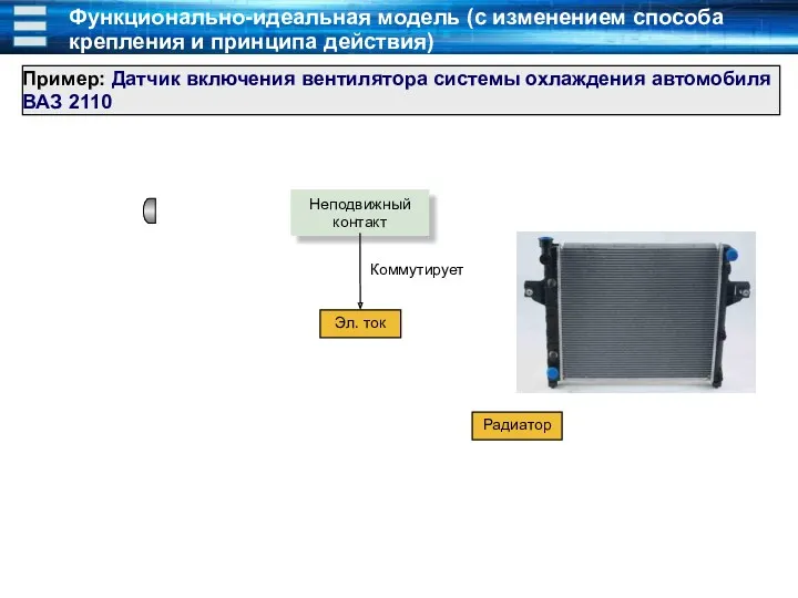 Функционально-идеальная модель (с изменением способа крепления и принципа действия) Радиатор