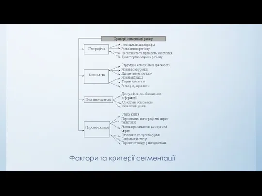 Фактори та критерії сегментації