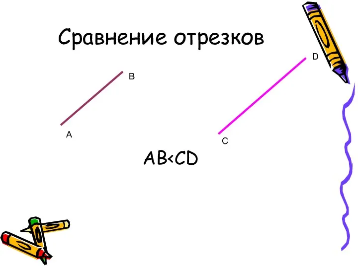 Сравнение отрезков АВ С D