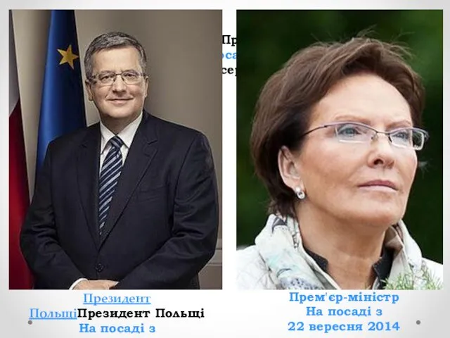 Президент ПольщіПрезидент Польщі На посаді з 6 серпня6 серпня 2010