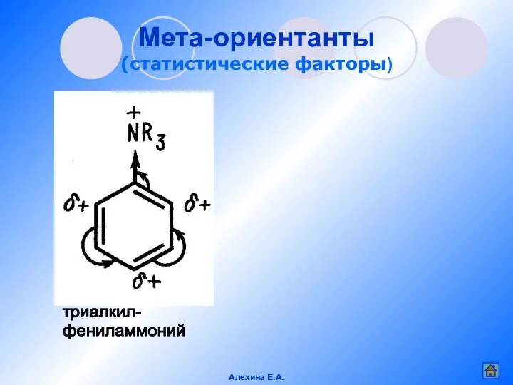 Мета-ориентанты (статистические факторы) триалкил- фениламмоний Алехина Е.А.