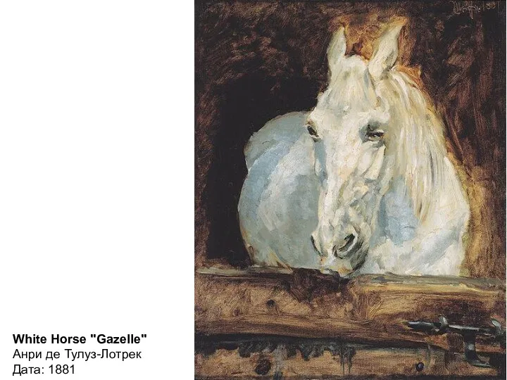 White Horse "Gazelle" Анри де Тулуз-Лотрек Дата: 1881
