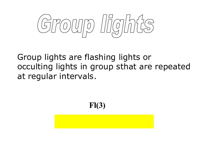 Group lights Group lights are flashing lights or occulting lights