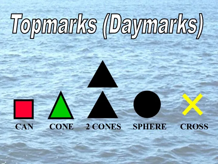 s Topmarks (Daymarks) CAN CONE 2 CONES SPHERE CROSS