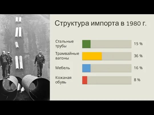 Структура импорта в 1980 г. 36 % 16 % 8