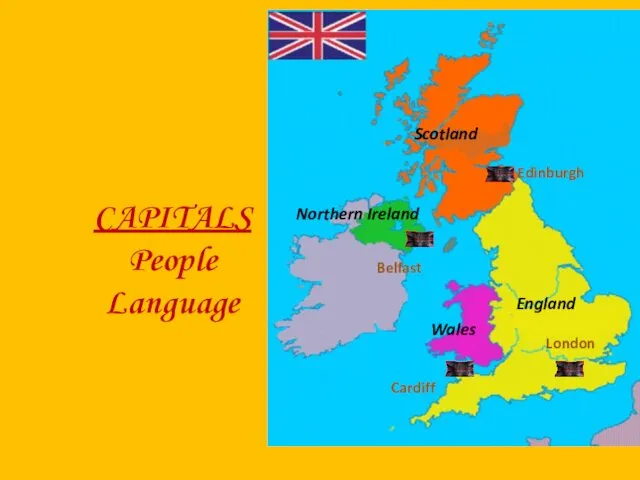 CAPITALS People Language England Scotland Northern Ireland Wales Edinburgh Belfast Cardiff London