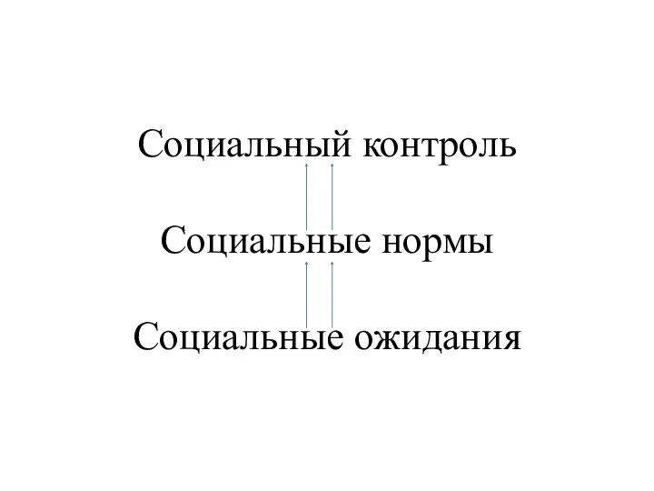 Социальный контроль Социальные нормы Социальные ожидания