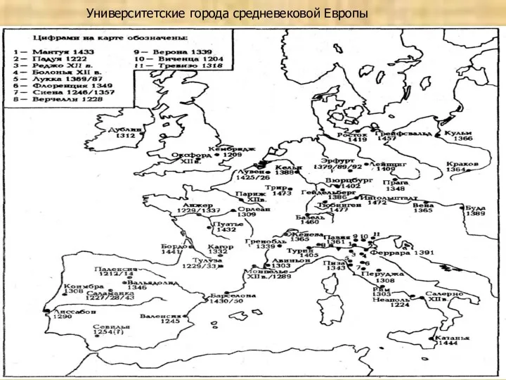 Университетские города средневековой Европы