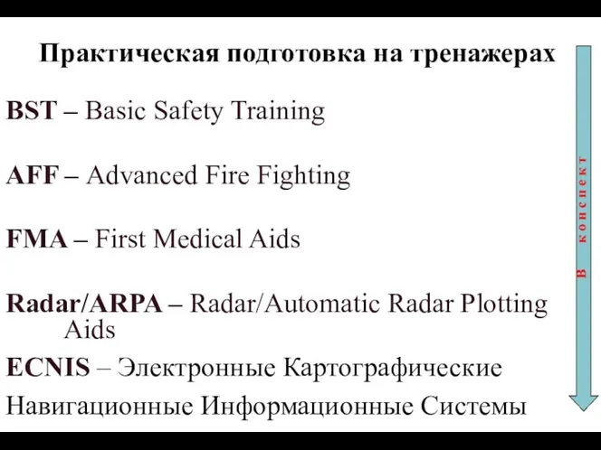 Практическая подготовка на тренажерах BST – Basic Safety Training AFF