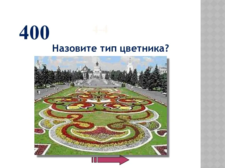 4-4 Назовите тип цветника? 400