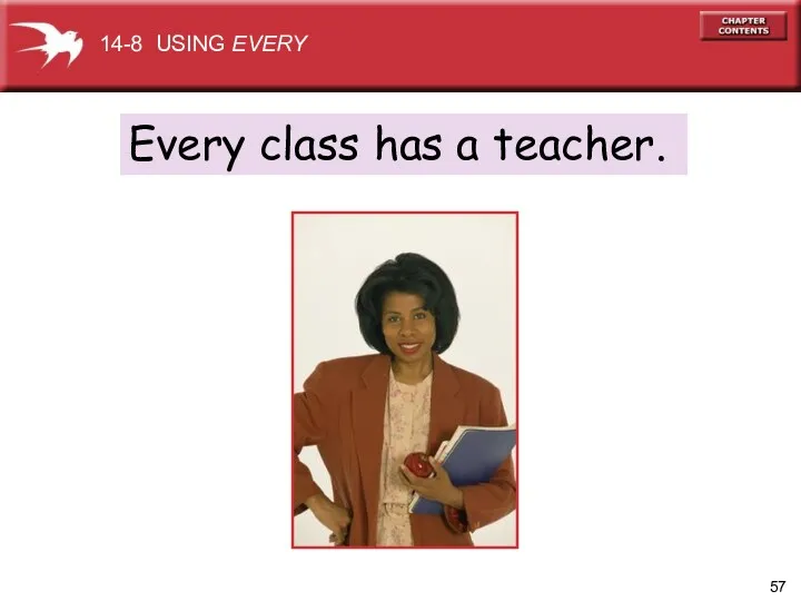 Every class has a teacher. 14-8 USING EVERY