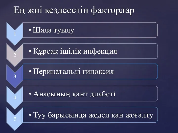 Ең жиі кездесетін факторлар