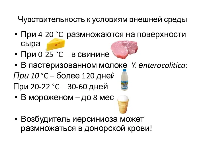 Чувствительность к условиям внешней среды При 4-20 °C размножаются на поверхности сыра При