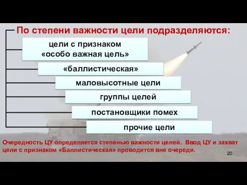 прочие цели По степени важности цели подразделяются: цели с признаком