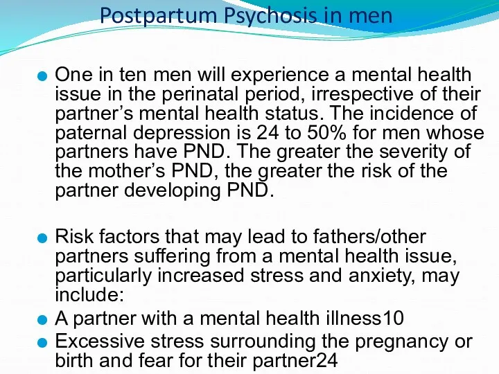 One in ten men will experience a mental health issue