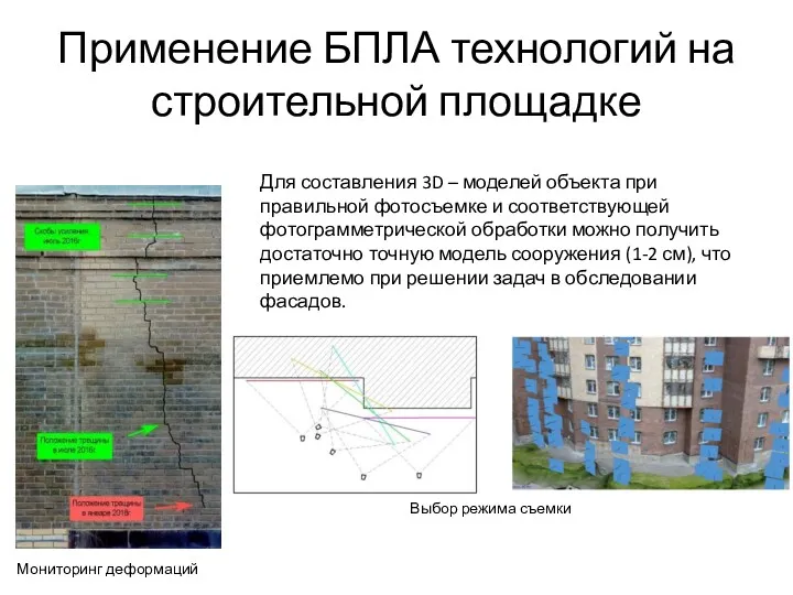 Применение БПЛА технологий на строительной площадке Для составления 3D – моделей объекта при