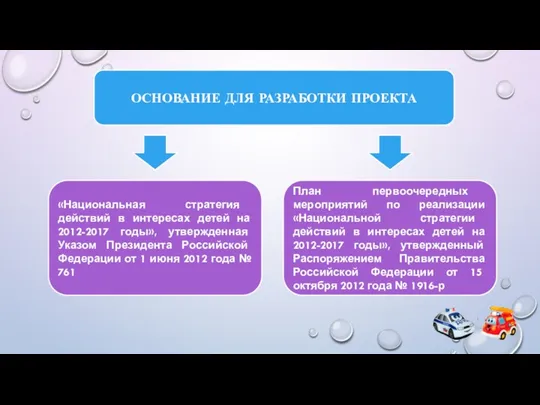 ОСНОВАНИЕ ДЛЯ РАЗРАБОТКИ ПРОЕКТА «Национальная стратегия действий в интересах детей