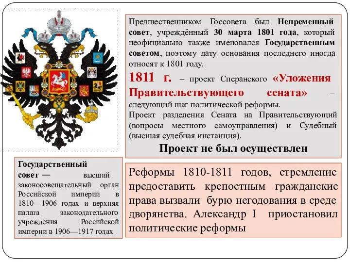 Государственный совет — высший законосовещательный орган Российской империи в 1810—1906