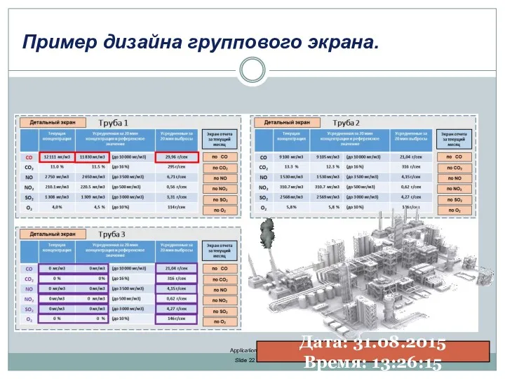 Дата: 31.08.2015 Время: 13:26:15 Пример дизайна группового экрана.