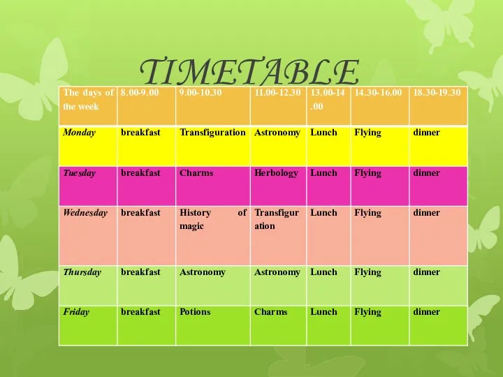 TIMETABLE