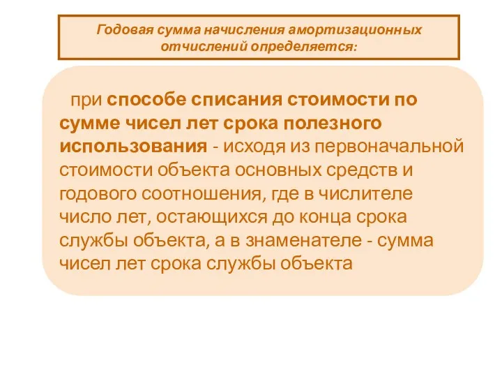 Годовая сумма начисления амортизационных отчислений определяется: при способе списания стоимости