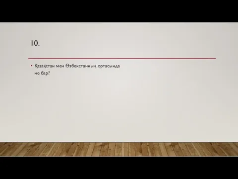 10. Қазақстан мен Өзбекстанның ортасында не бар?